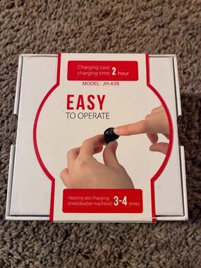 Rechargeable HEARING AIDS Amplifier ( JH-A39) black- NIB/never used